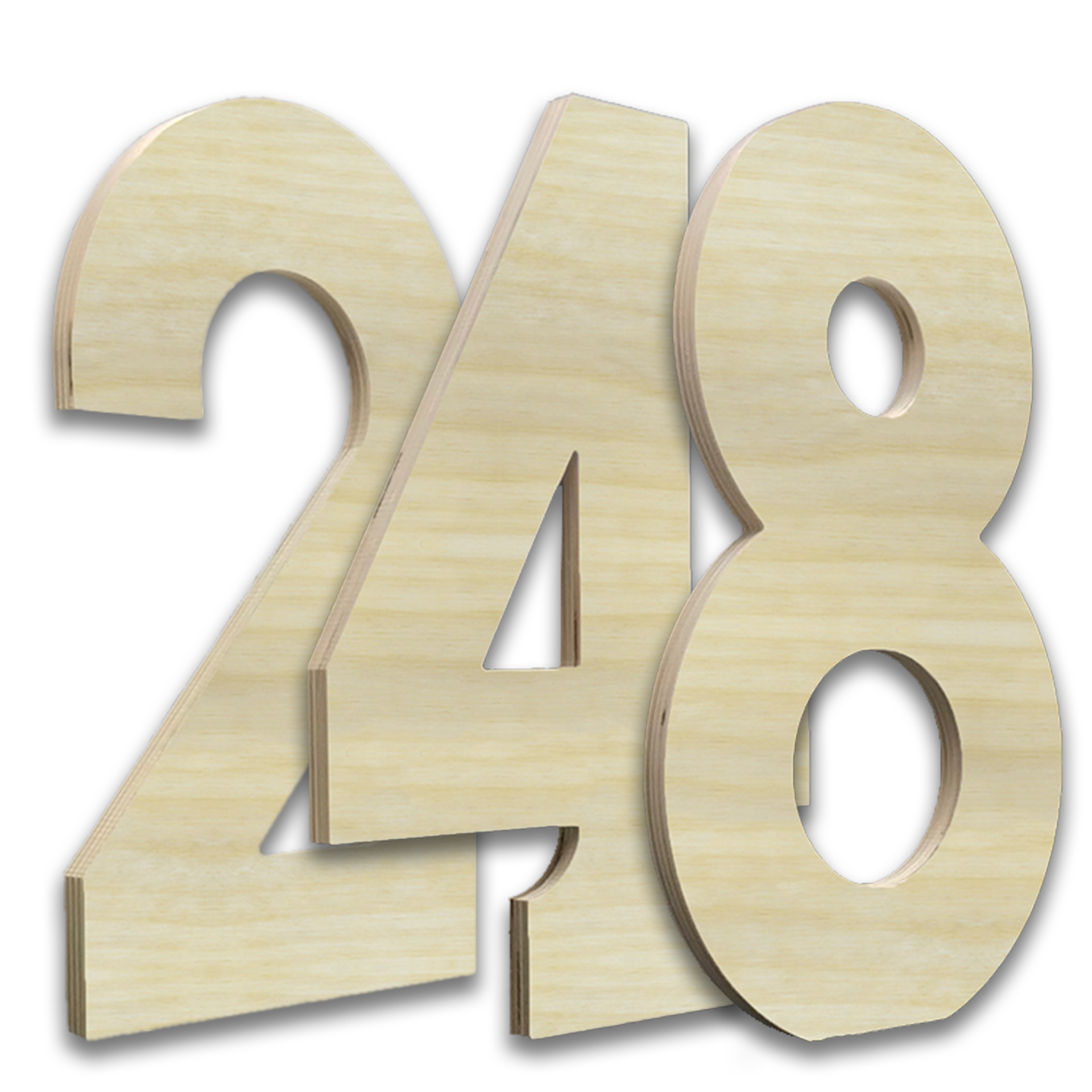 Unfinished Wooden Numbers 12 Inch